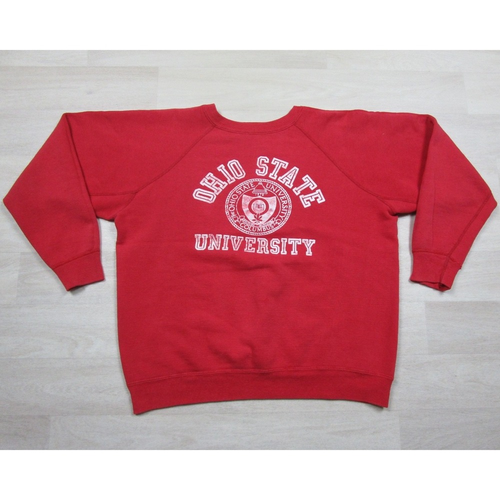 Vintage 80s Ohio State University Seal Crewneck Sweatshirt (M) BOXY Buckeyes